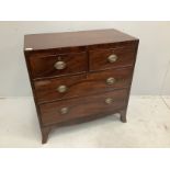 A Regency mahogany chest of four drawers, width 90cm, depth 48cm, height 92cm