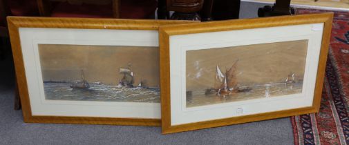 A. Clifford, pair of heightened watercolours, ‘Morning in the Shelt’ and ‘Off Dover - A Breezy Day