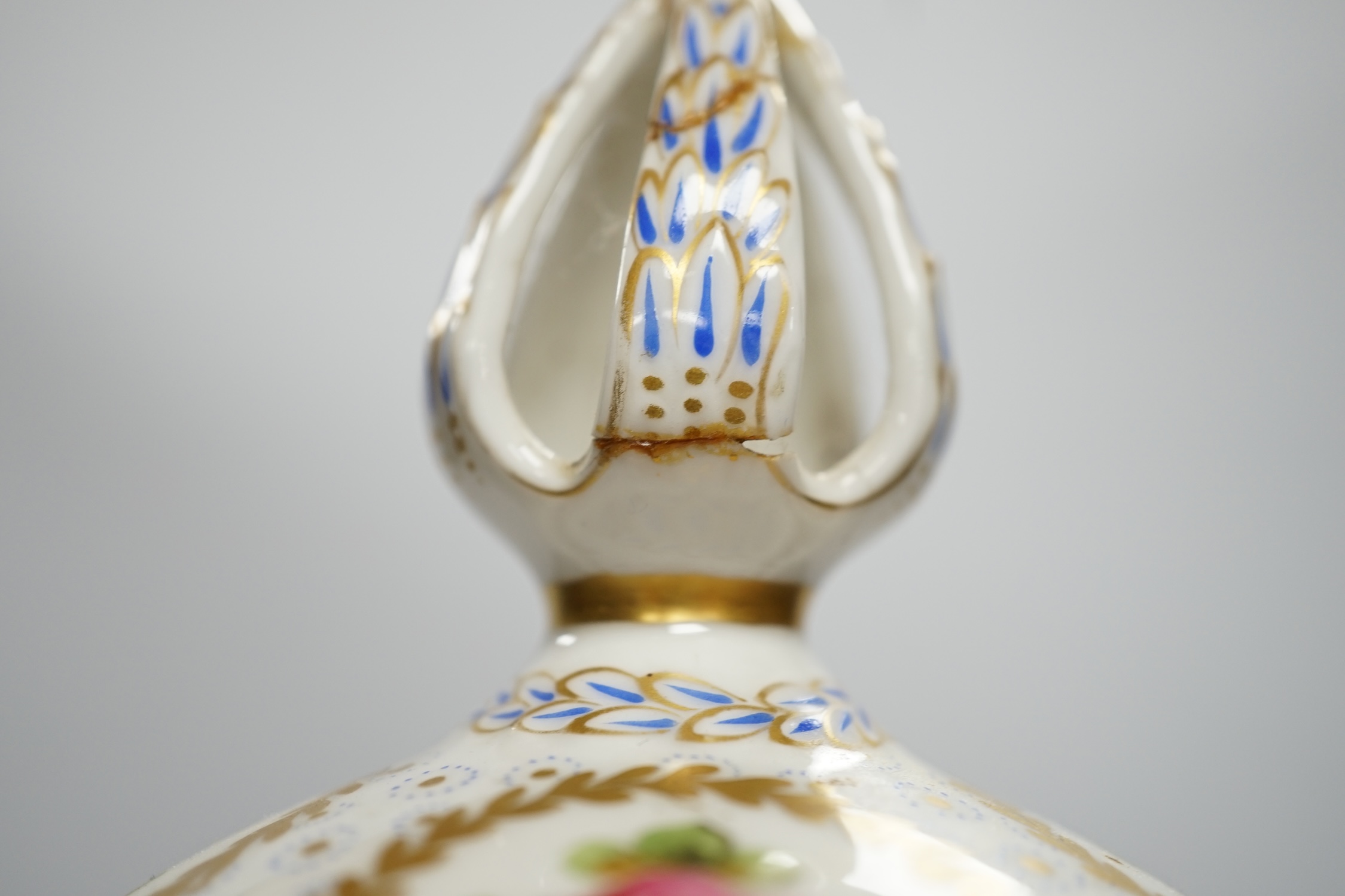 A large Sevres style vase and cover, 52cm high - Image 2 of 6