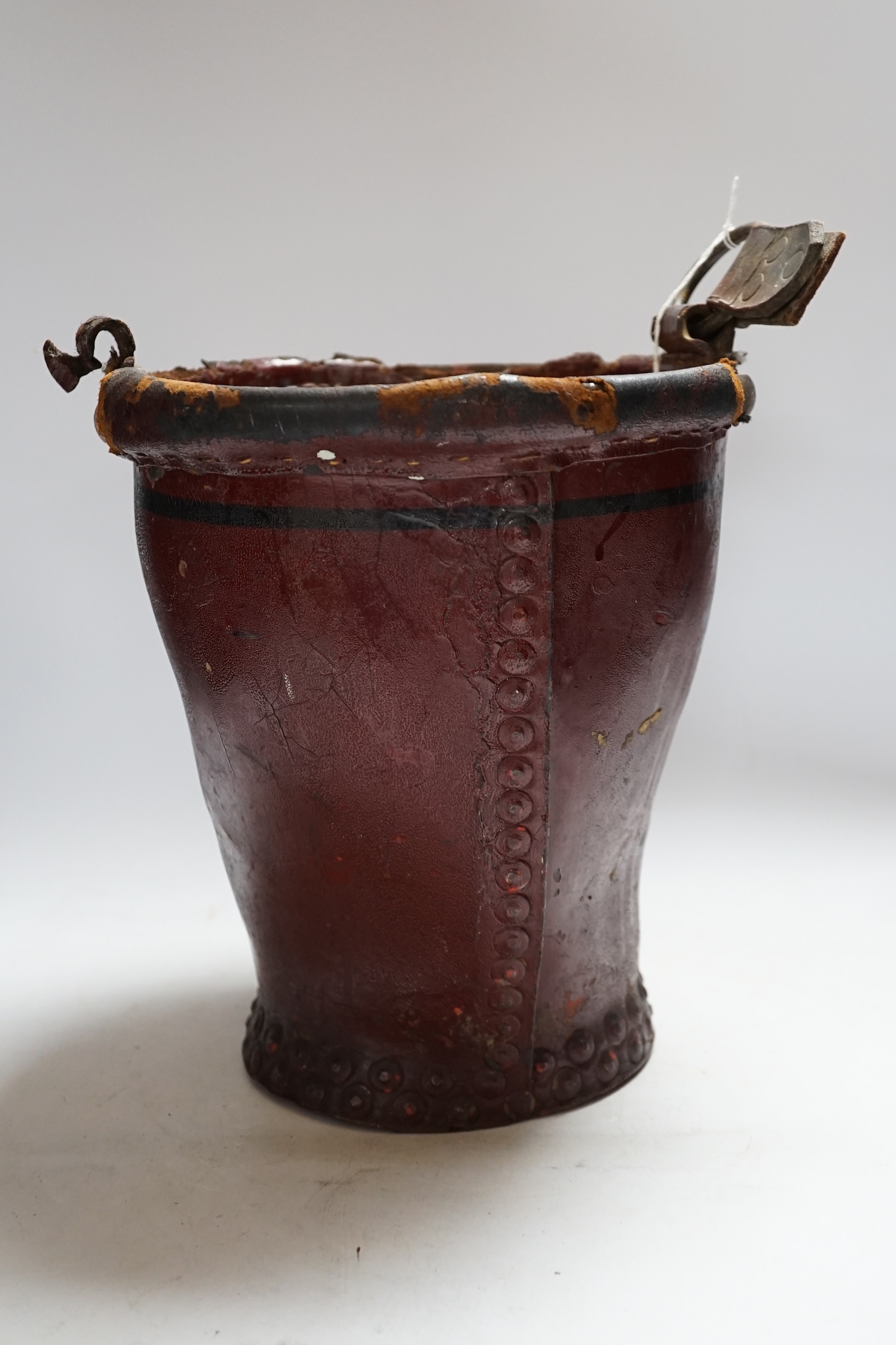 A Victorian leather fire bucket, 28cm high - Image 3 of 3