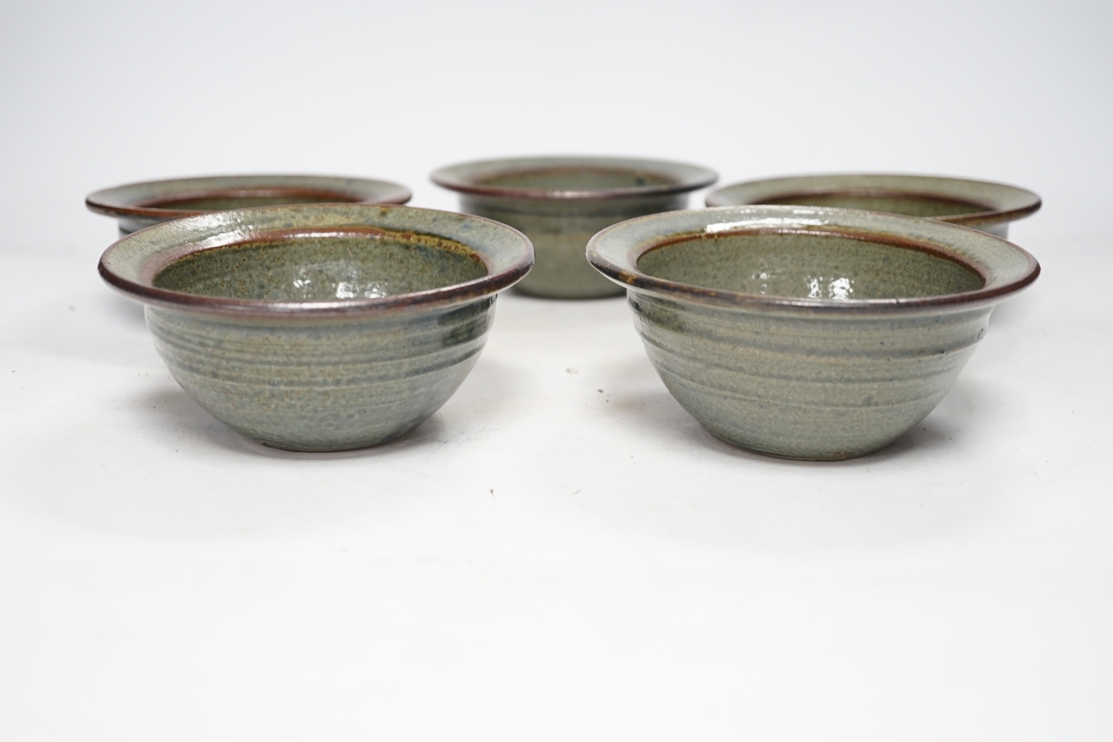 Five Studio pottery bowls, with Henry Hammond Potter's stamp to base - Image 3 of 5