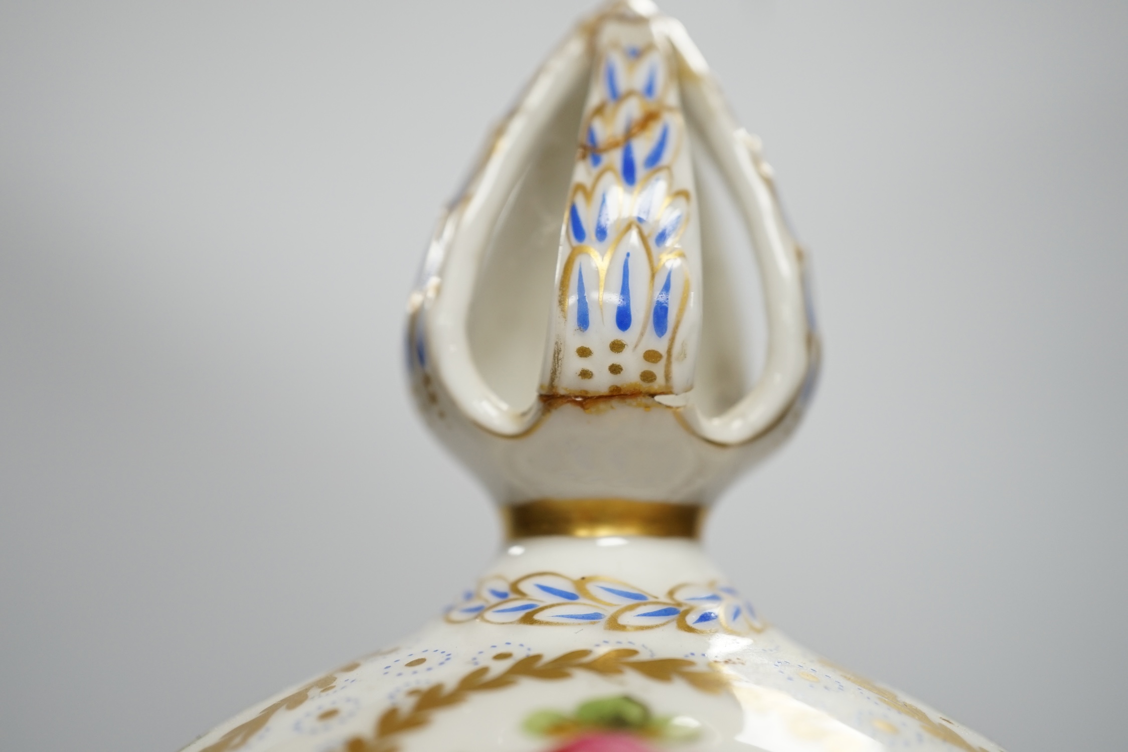 A large Sevres style vase and cover, 52cm high - Image 3 of 6