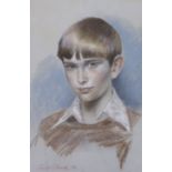 Carl Cheek (1927-2011), pastel, Portrait of a boy, signed and dated '76, 38 x 25cm