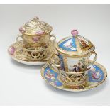 Dresden and Berlin chocolate cups, covers and trembleuse saucers (2)