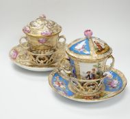 Dresden and Berlin chocolate cups, covers and trembleuse saucers (2)