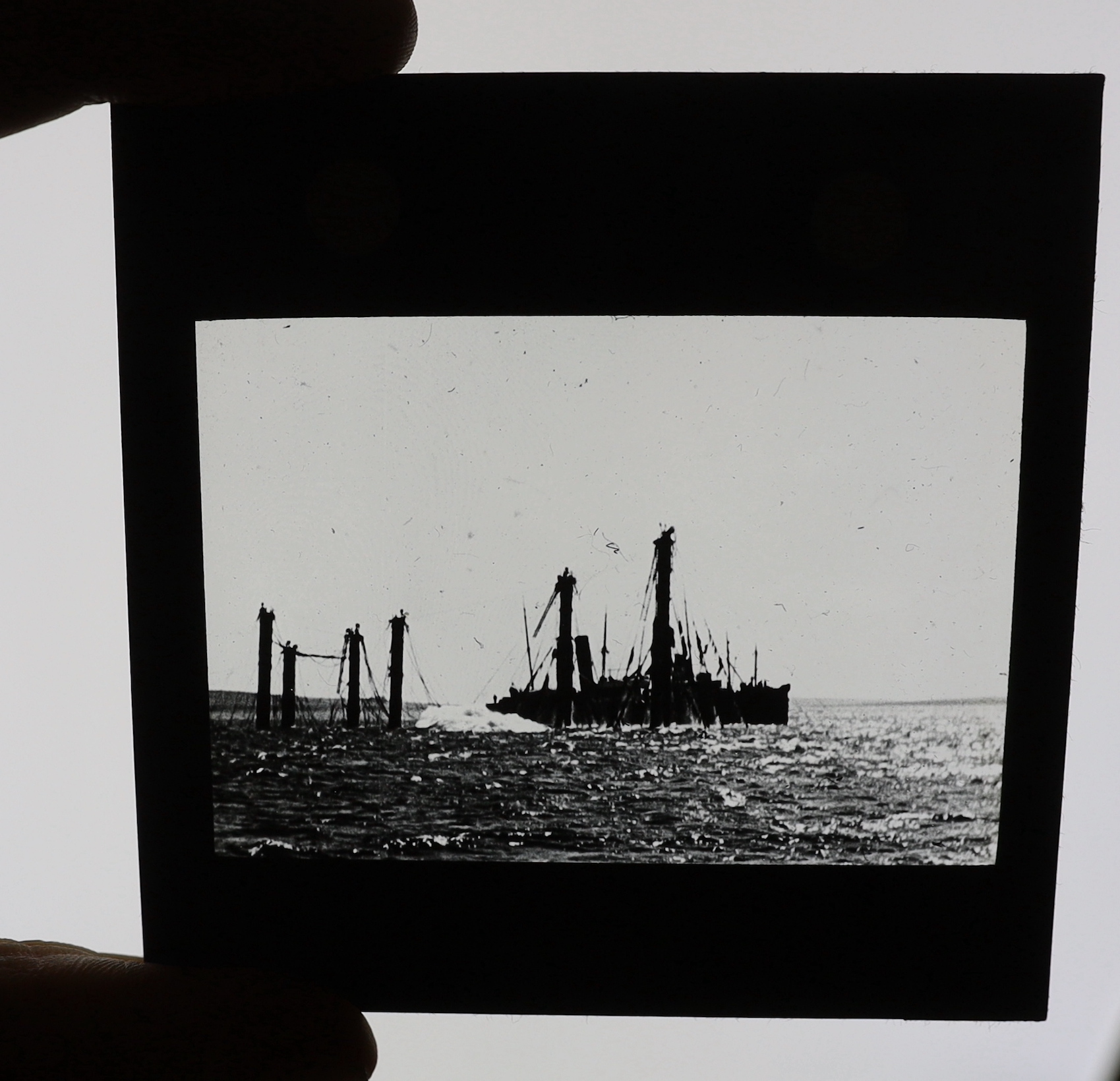 A collection of Magic Lantern boxed slides and quarter plate negatives, shipping and naval recovery - Image 2 of 4