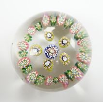 A St Louis millefiori glass paperweight, 7.5cm in diameter