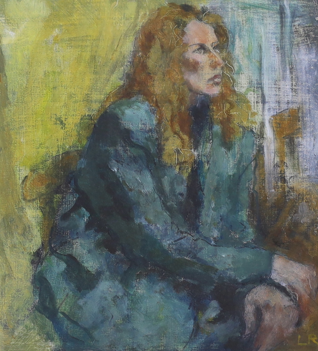 Lesley Robertshaw, oil on board, 'Unknown model 1995', initialled with Lewes Gallery label verso, 28 - Image 2 of 5