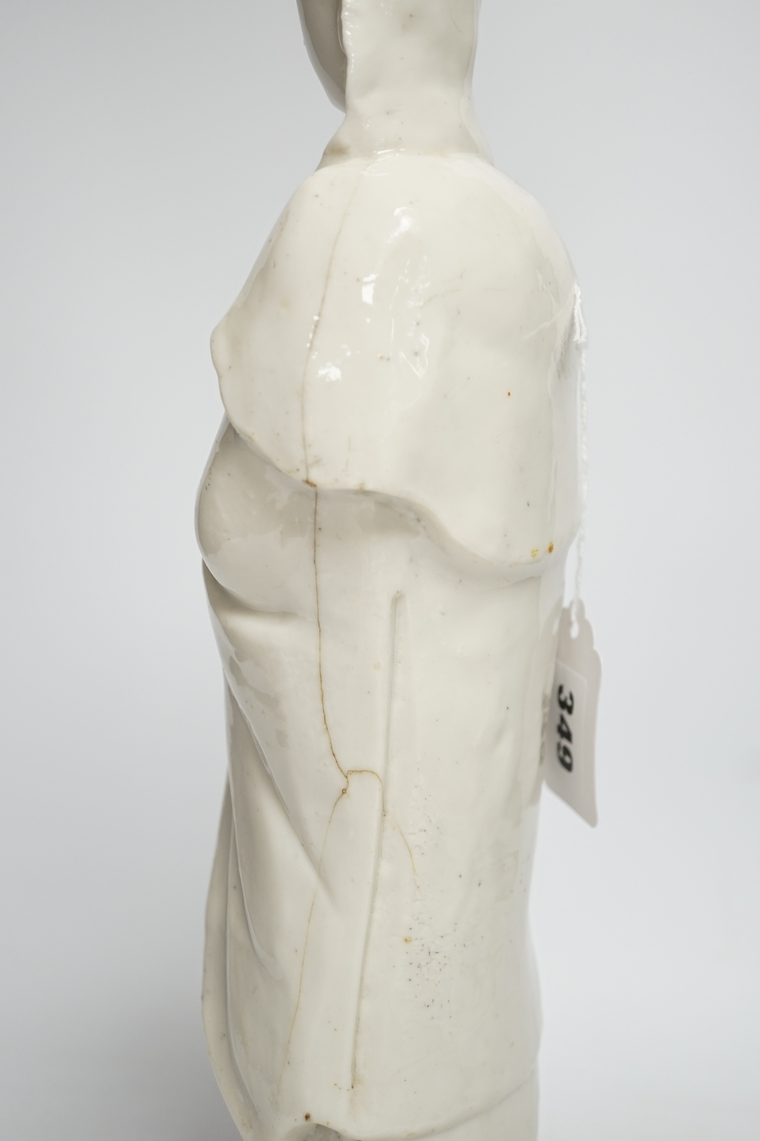 An 18th century Chinese blanc de chine figure of Guanyin, 42cm - Image 4 of 4