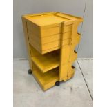 A Joe Colombo Boby trolley, width 43cm, depth 41cm, height 74cm