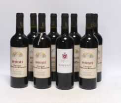 Eight bottles of wine - Five bottles of Chateau Tour De Baillou 2022 Bordeaux, two bottles of