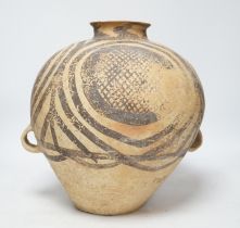 A large Chinese black painted pottery jar, Neolithic, Machang period, with Oxford Thermoluminescence