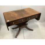 A Regency style mahogany sofa table, width 101cm, depth 59cm, height 77cm