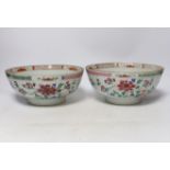 Two 18th century Chinese export famille rose bowls, 23.5cm diameter