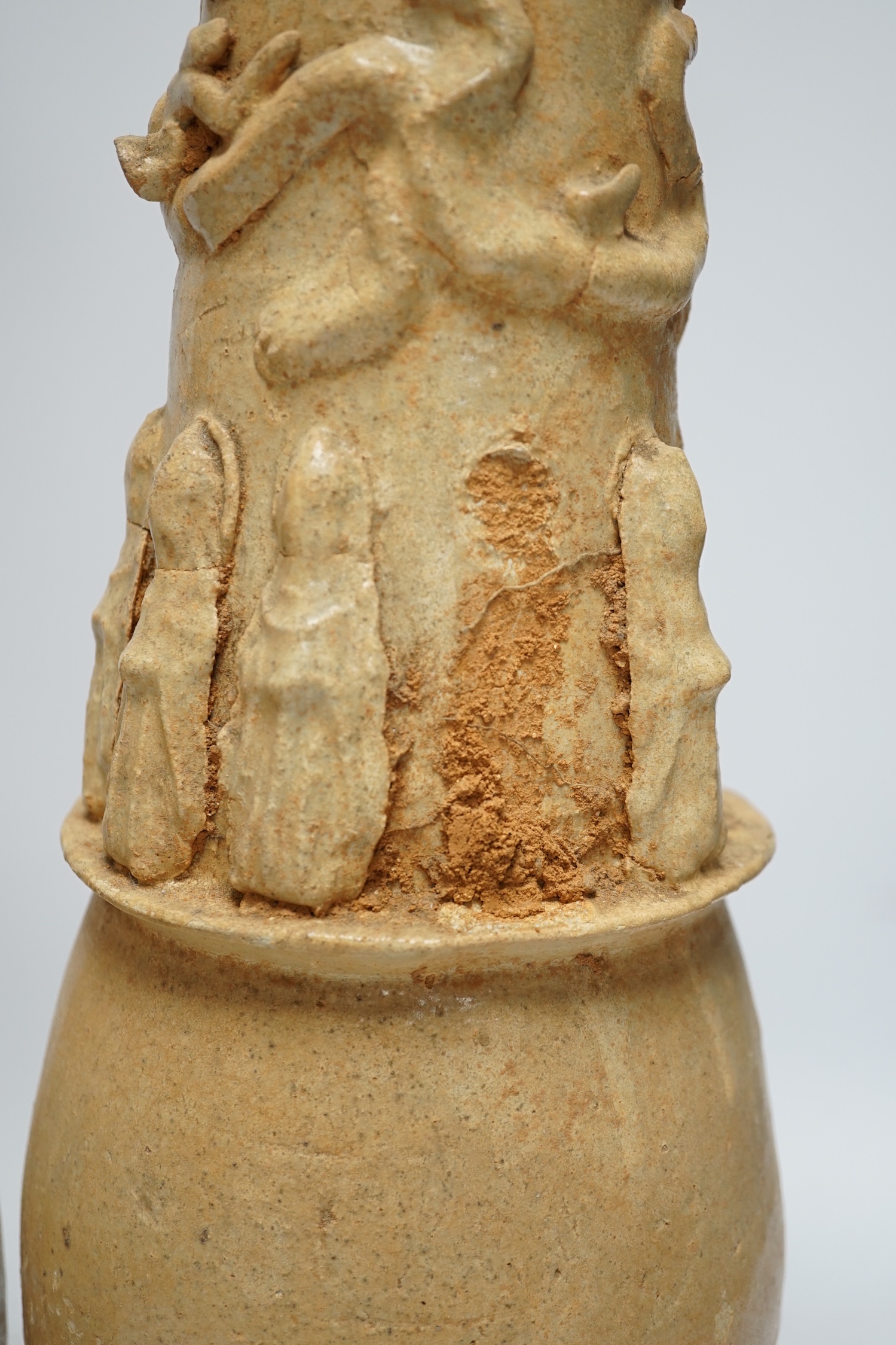 Two large Chinese qingbai funerary jars, Song dynasty, tallest 52cm high - Image 4 of 6