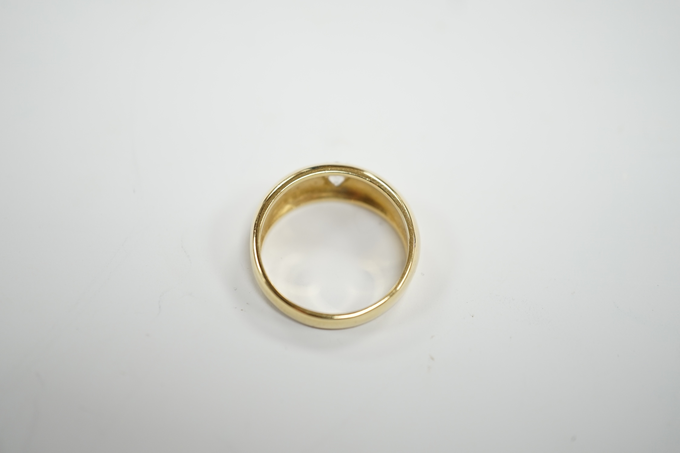 An 18ct gold and gypsy set solitaire diamond ring, size Q, gross weight 6.7 grams. - Image 3 of 3