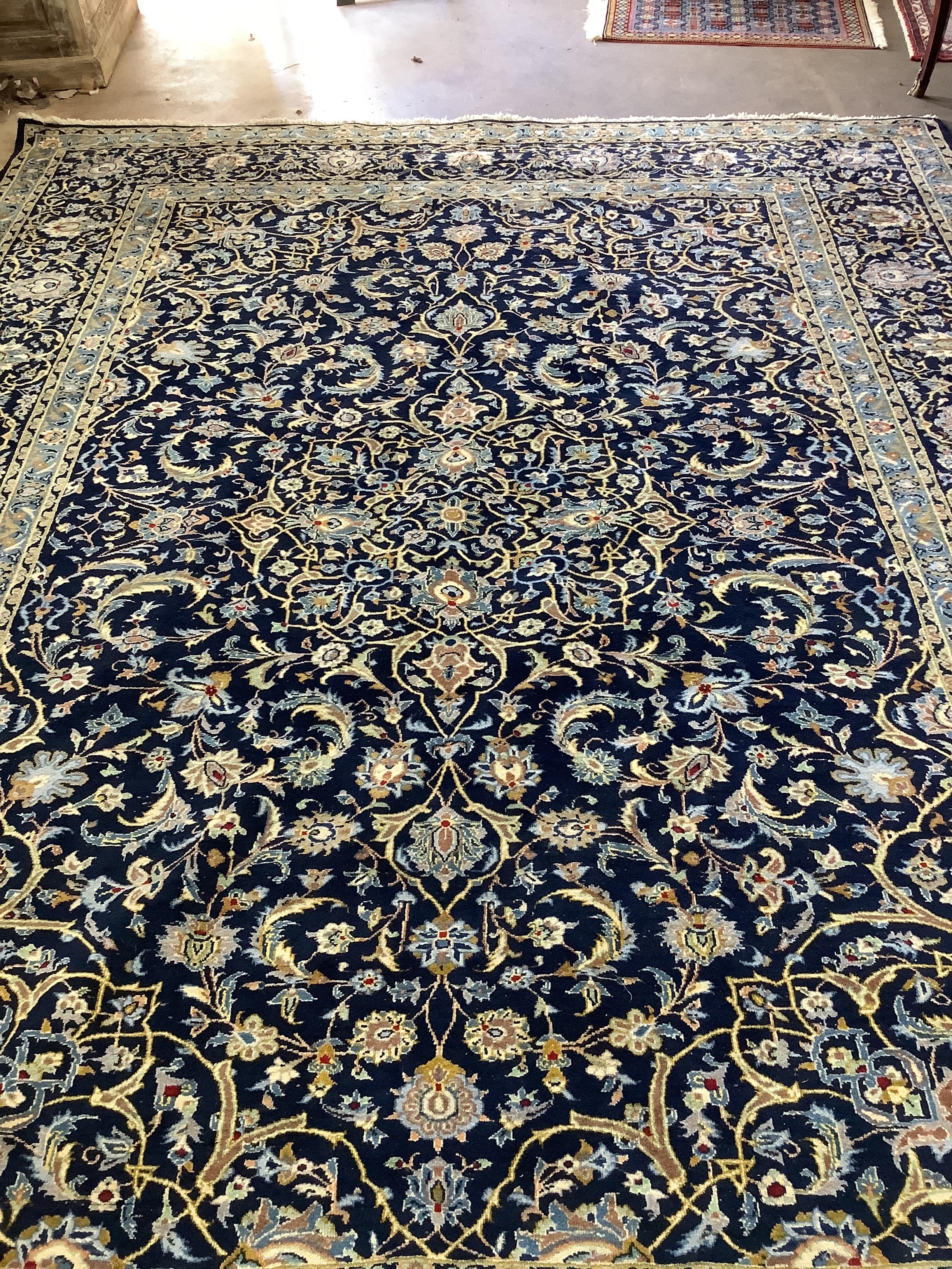 A North West Persian blue ground carpet, 344 x 276cm - Image 2 of 3