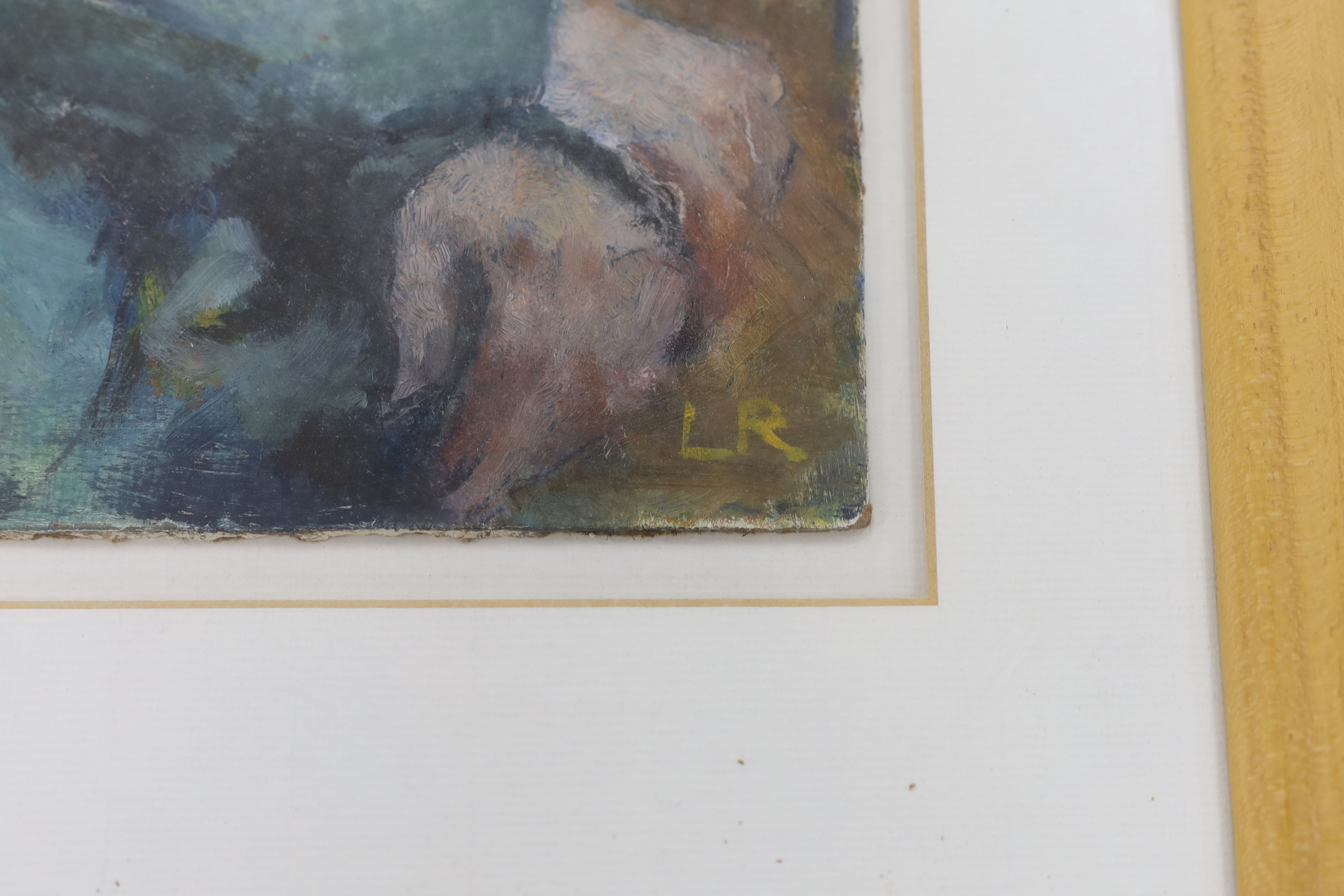 Lesley Robertshaw, oil on board, 'Unknown model 1995', initialled with Lewes Gallery label verso, 28 - Image 4 of 5