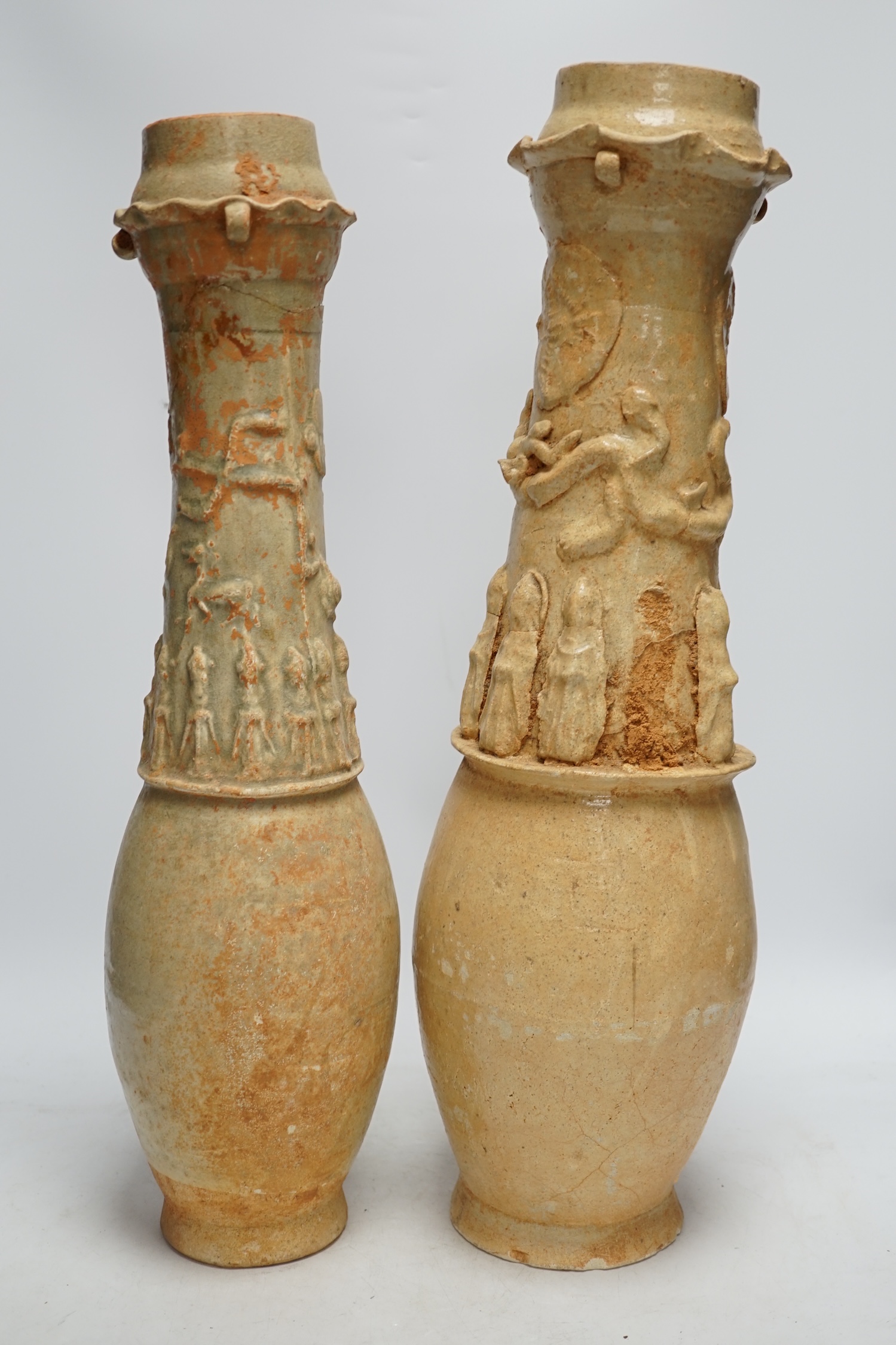 Two large Chinese qingbai funerary jars, Song dynasty, tallest 52cm high - Image 3 of 6