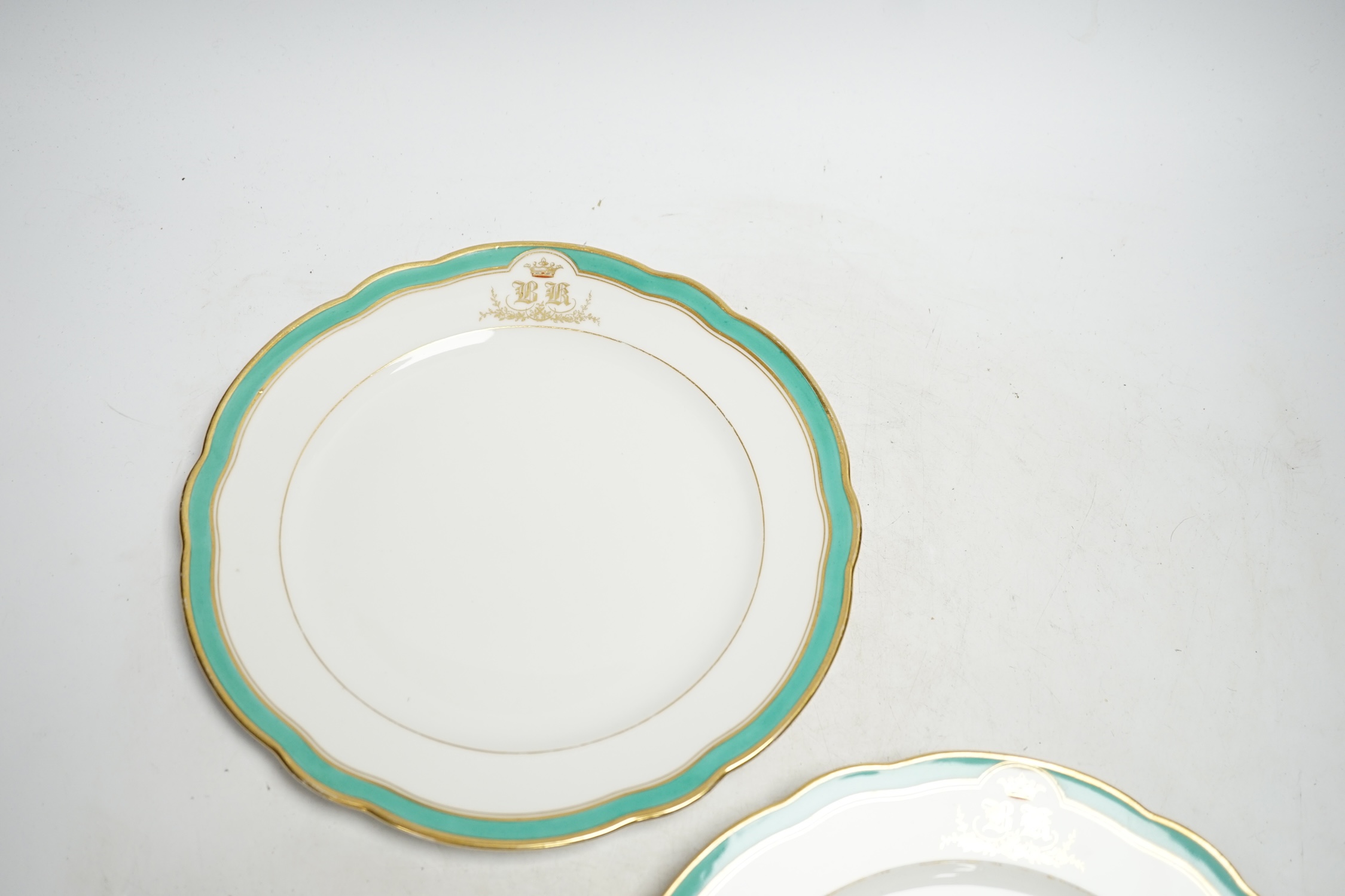 A pair of Russian Imperial Porcelain Factory plates with Alexander cipher to the reverse and crowned - Image 2 of 4
