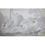 18th century old master, ink and wash, Religious scene, ‘Descent from the Cross’ mounted, 24 x 37cm,