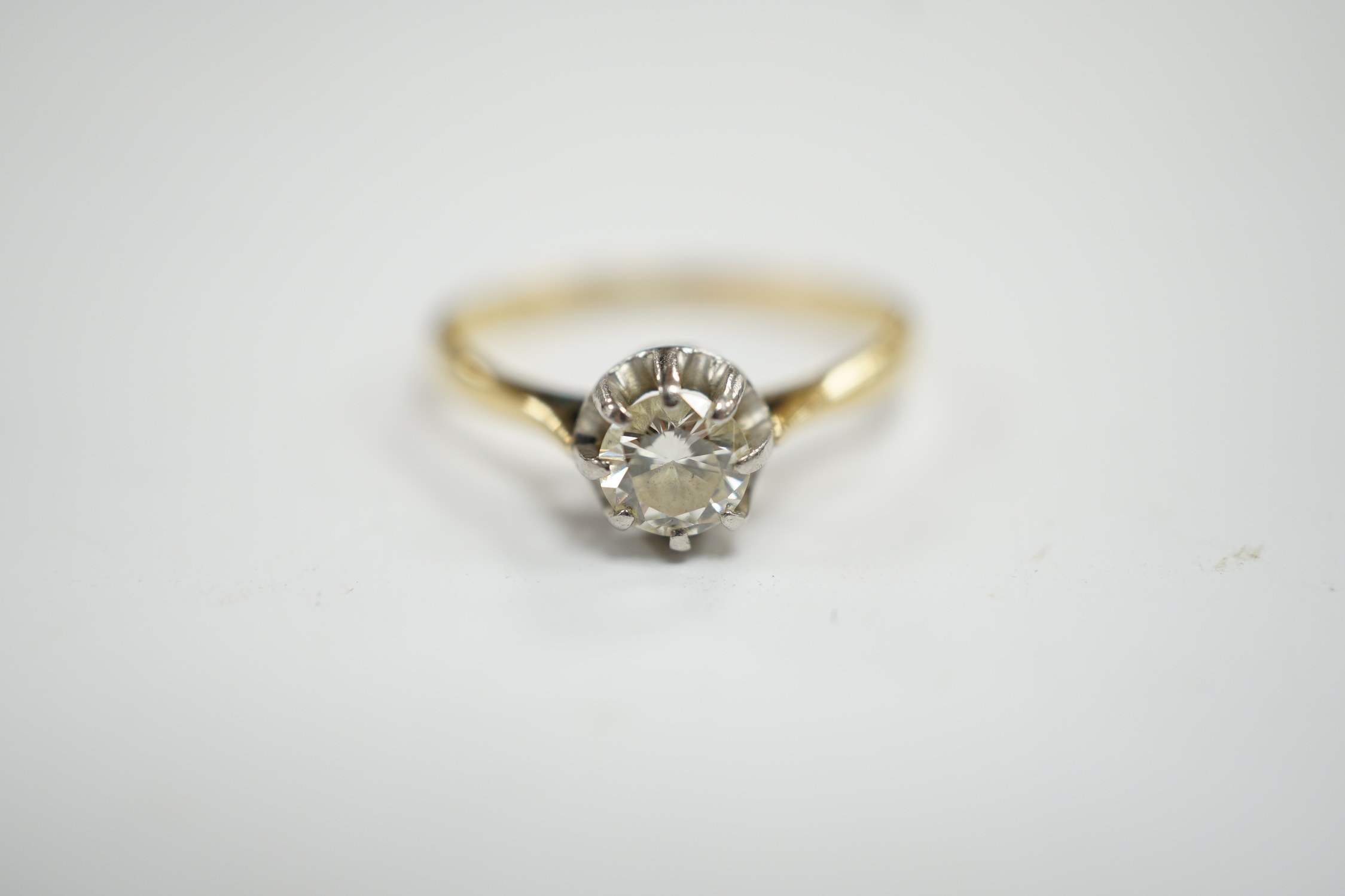 An early 20th century 18ct, plat and claw set solitaire diamond ring, size S, gross weight 2.8 - Image 5 of 6