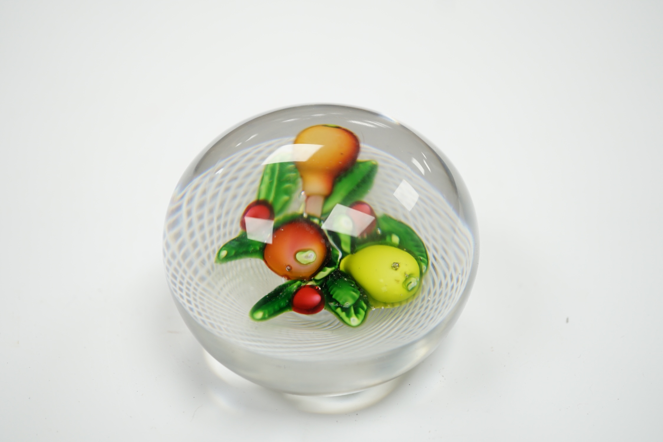 A St Louis glass fruit paperweight, 6cm in diameter - Image 3 of 4