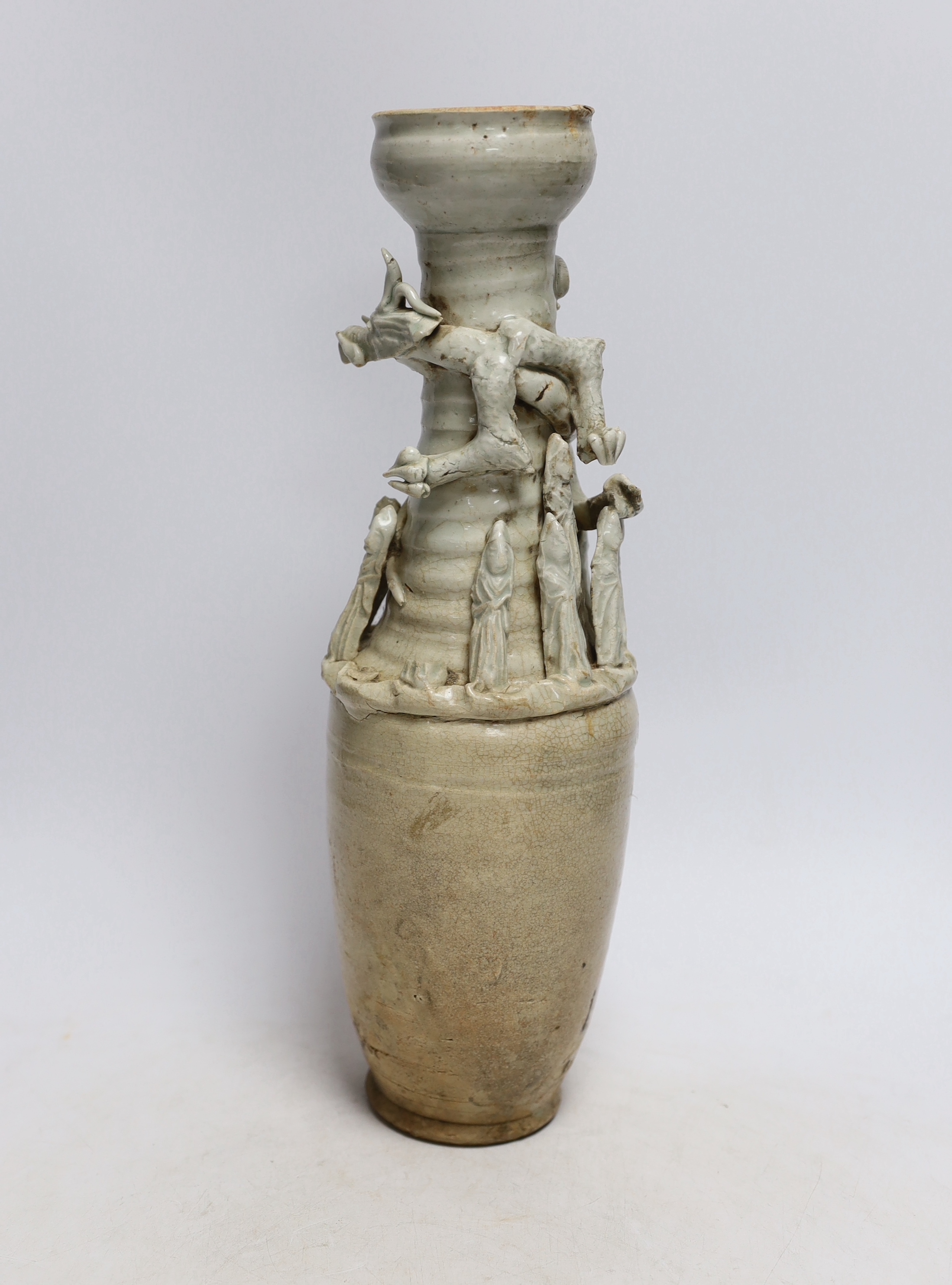 A Chinese qingbai funerary jar, Song dynasty, 35cm high