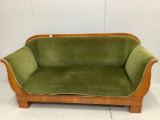 A Biedermeier style sofa, width 196cm, depth 70cm, height 97cm