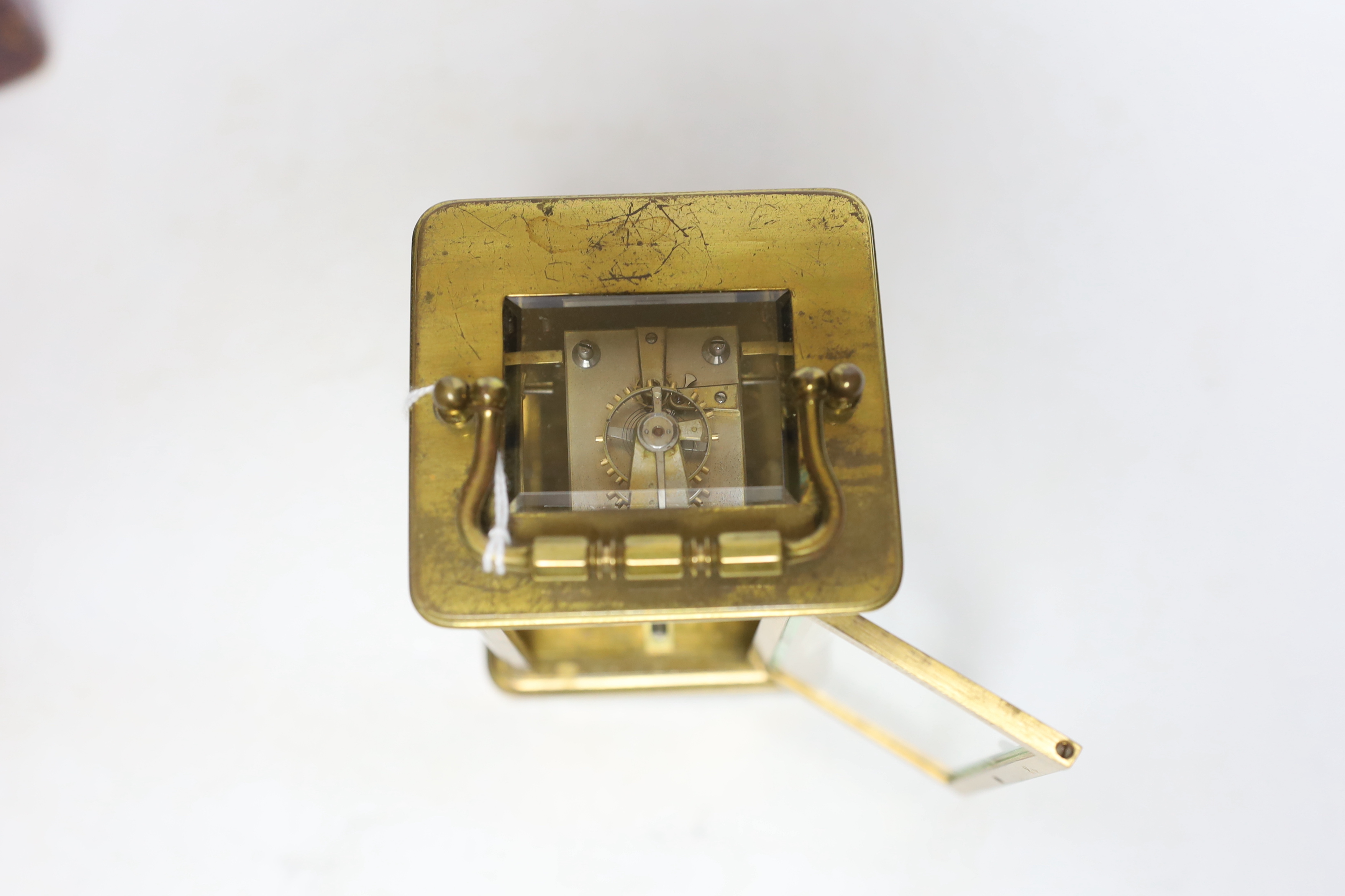 A cased brass carriage timepiece, 11.5cm - Image 5 of 5