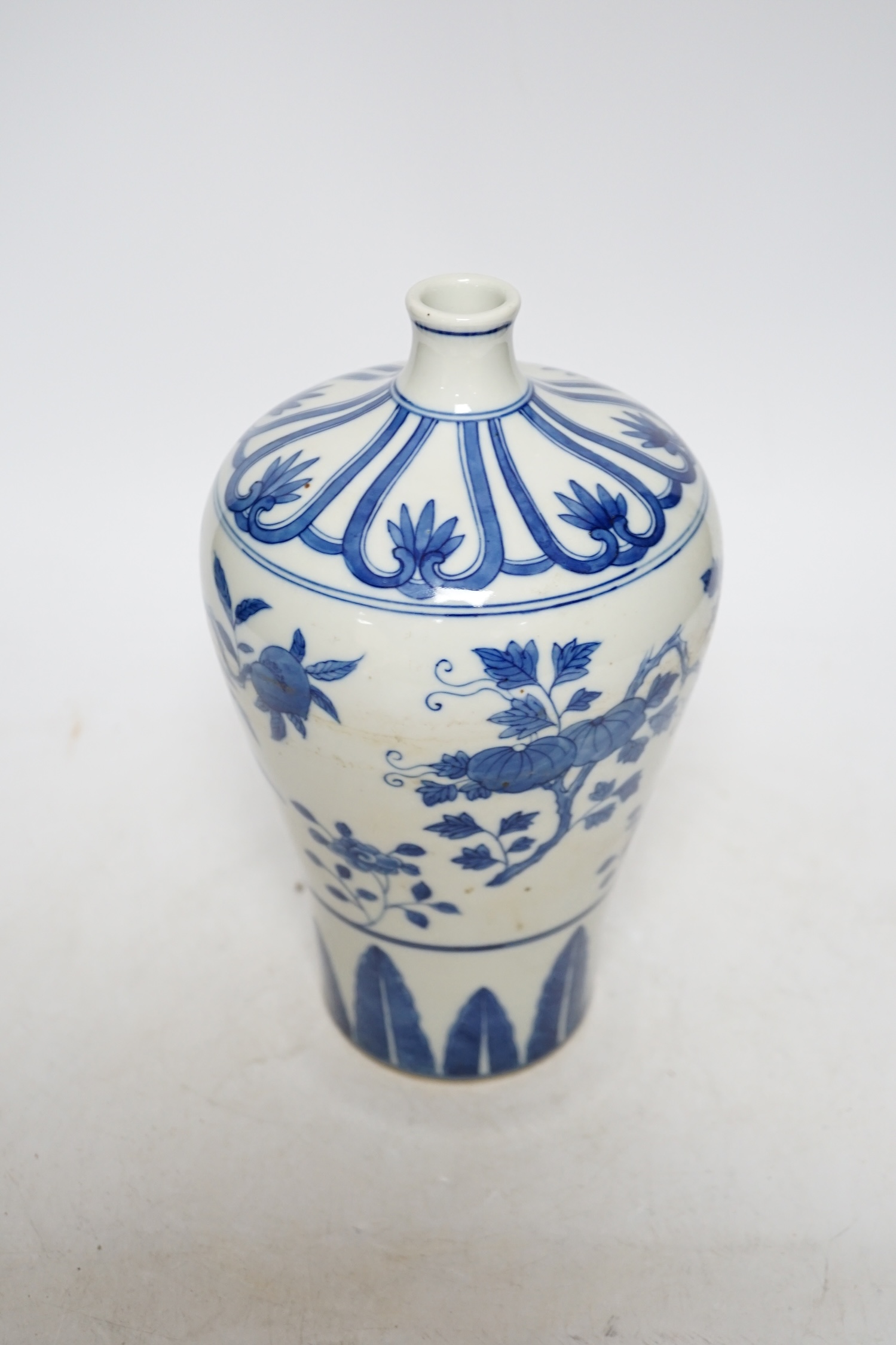 A Chinese blue and white meiping, 24cm - Image 4 of 5