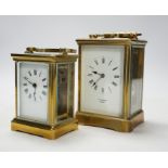 Two brass cased carriage timepieces including one by H.W. Bedford, 14.5cm
