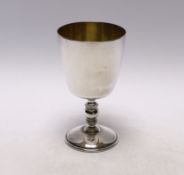 A modern silver goblet by Barker Ellis Silver Co, 12.8cm, 5.3oz.