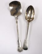 A William IV silver shell pattern server by Mary Chawner, London, 1835 and a similar fiddle