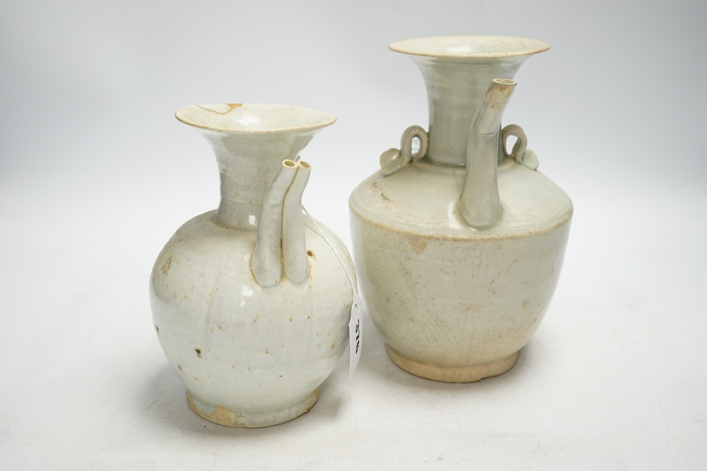 Two Chinese qingbai ewers, Song dynasty, one has Oxford thermoluminescence certificate, tallest - Image 3 of 5