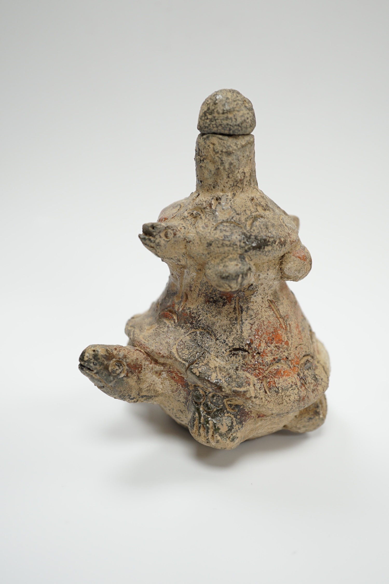 A Chinese turtle vessel and stopper, Tang or later, 11cm high - Image 2 of 5