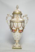 A large Sevres style vase and cover, 52cm high