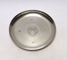 A silver 1937 King George VI & Queen Elizabeth Coronation dish, H.H. Plante, London, 1937, 15.4cm,