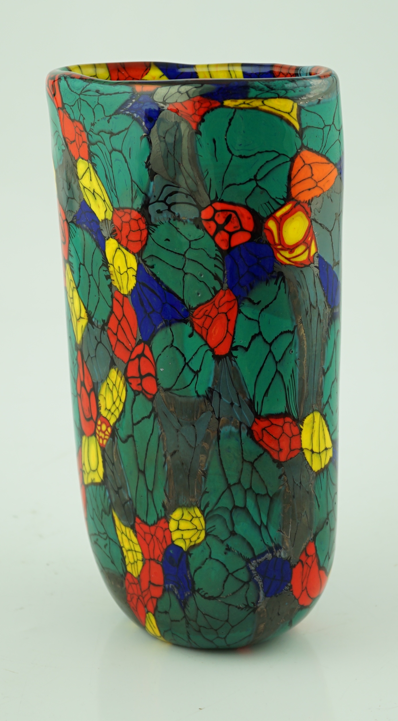 ** ** Vittorio Ferro (1932-2012) A Murano glass Murrine vase, cylindrical, with a multicoloured - Image 5 of 6