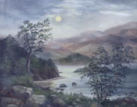 Irish School, oil on canvas, Lake Killarney, indistinctly signed and dated September '05, 21 x 27cm