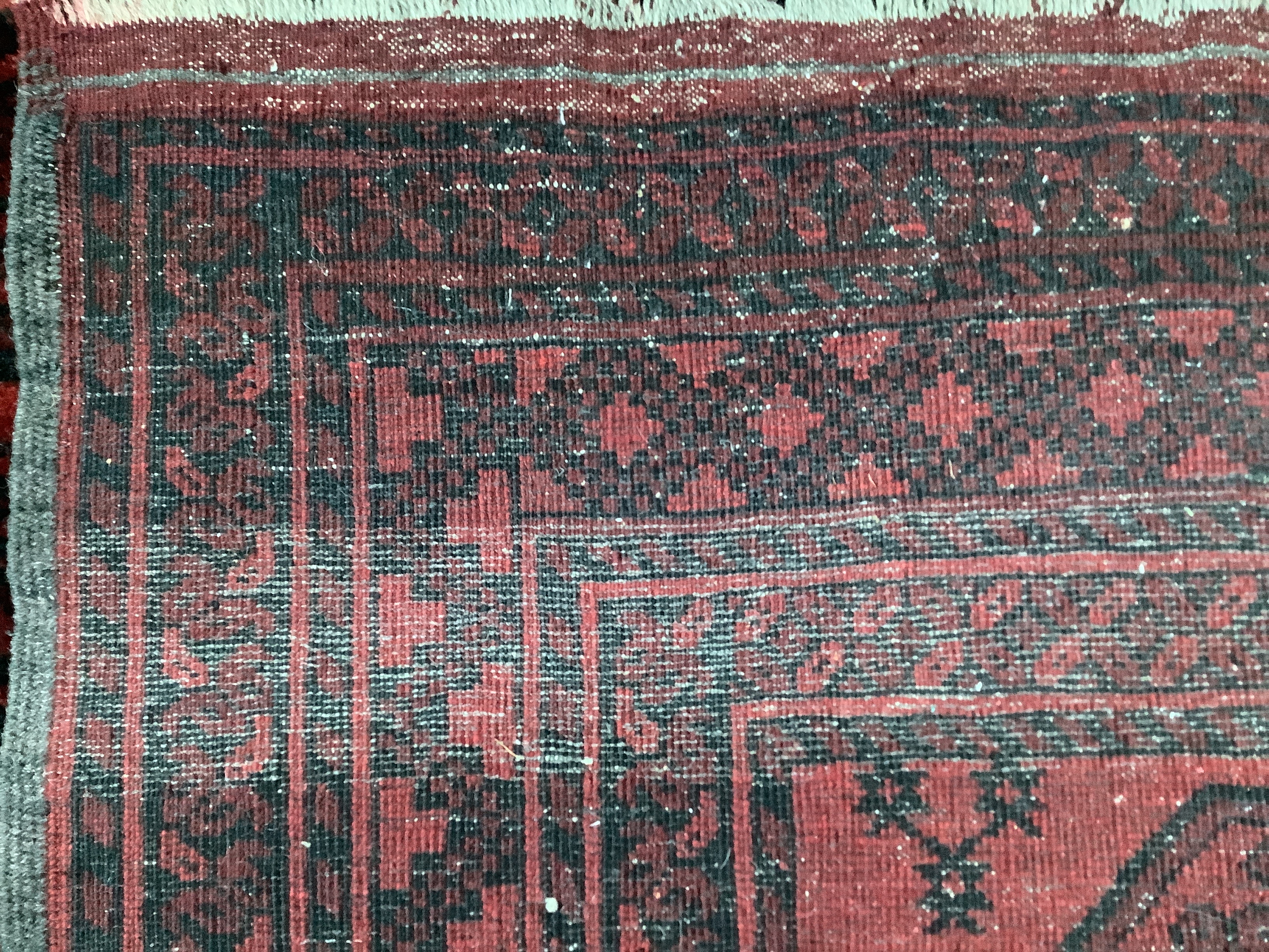 Two Afghan red ground rugs, larger 170 x 120cm - Image 4 of 4