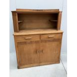 An Art Deco oak side cabinet, width 105cm, depth 43cm, height 127cm