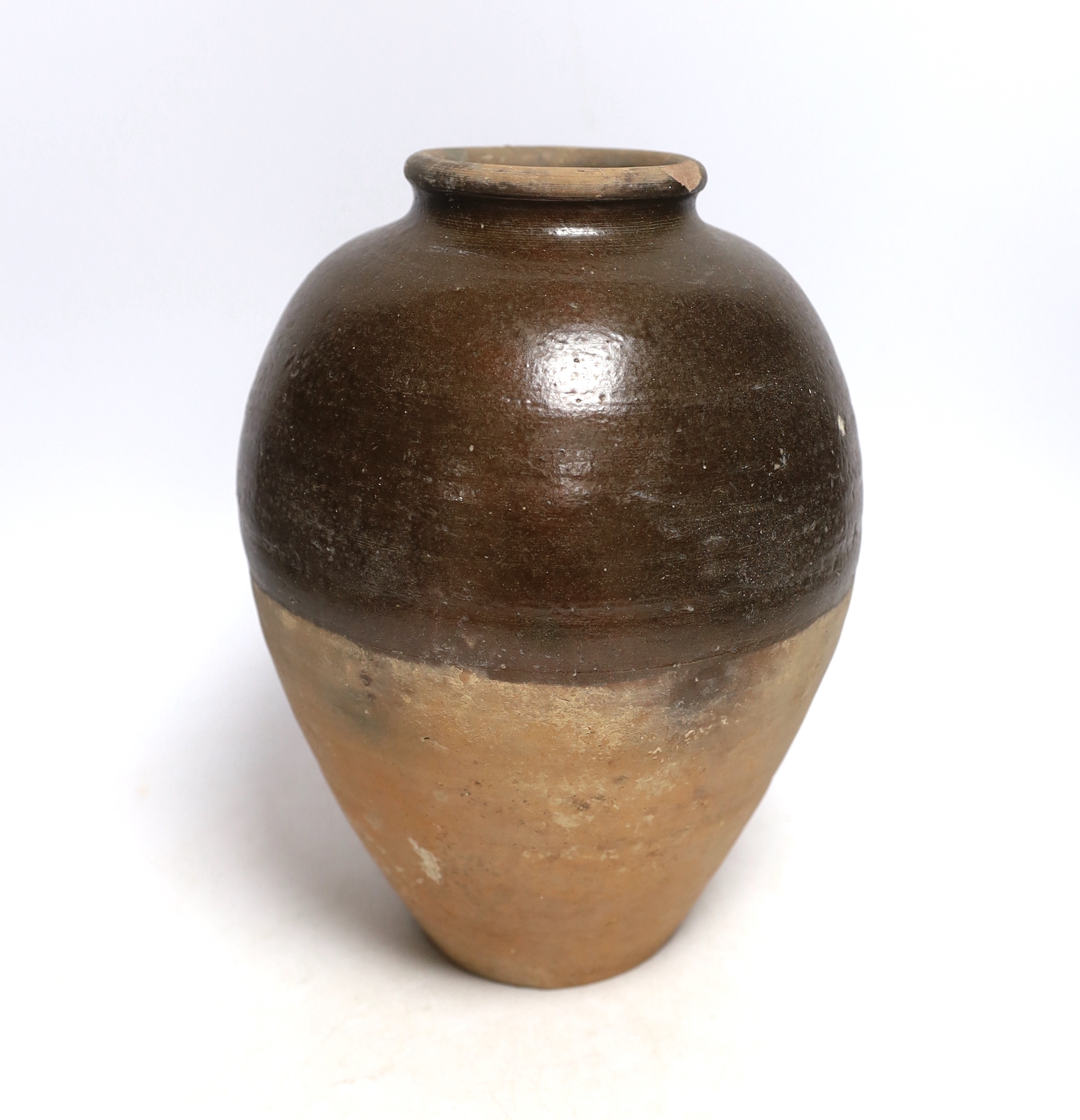 A Chinese brown partially glazed jar, Tang dynasty, 26cm - Image 2 of 4