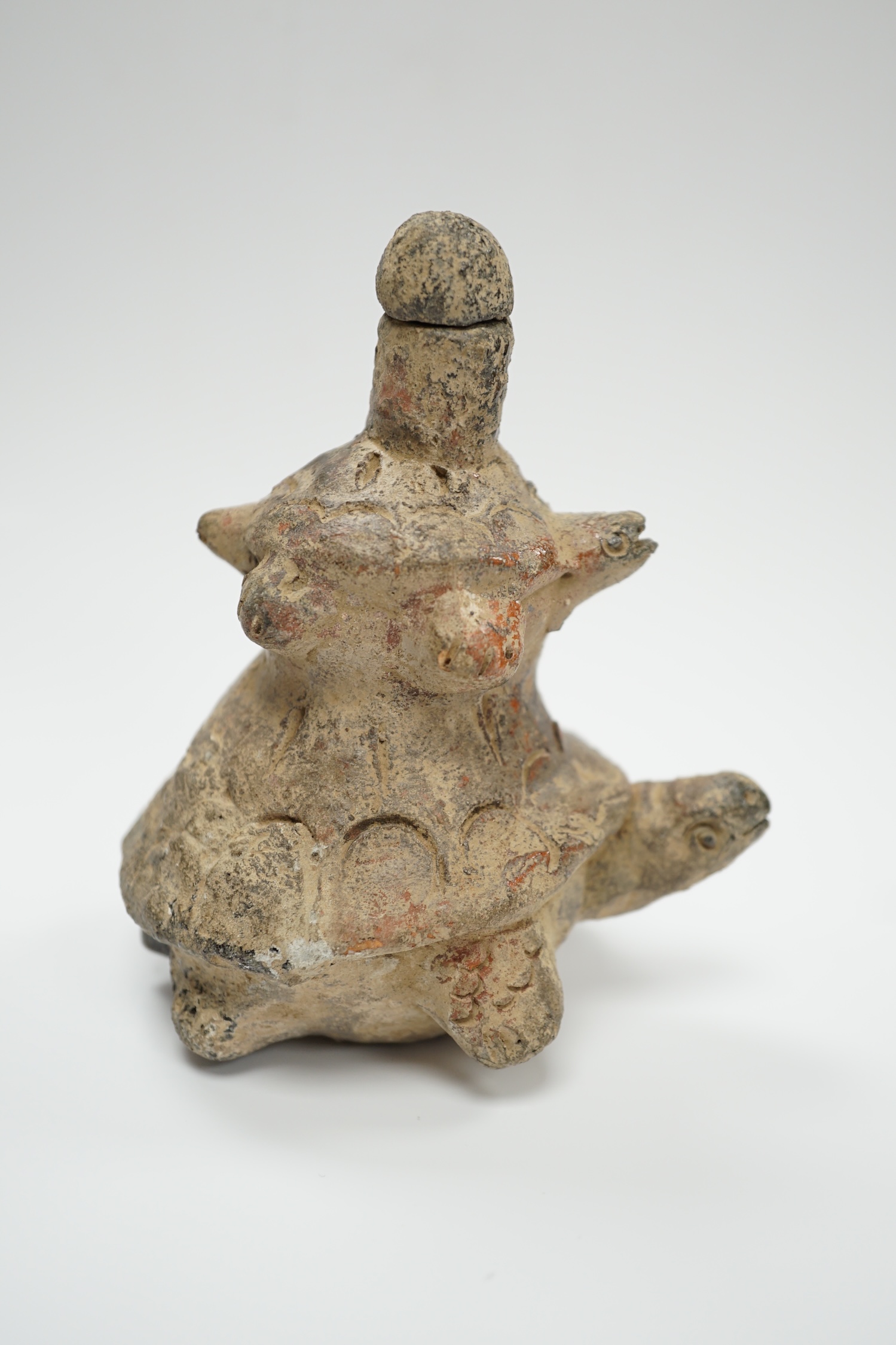 A Chinese turtle vessel and stopper, Tang or later, 11cm high - Image 5 of 5