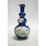 A Chinese powder blue vase, Qing dynasty, 23cm (a.f.)