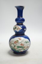 A Chinese powder blue vase, Qing dynasty, 23cm (a.f.)