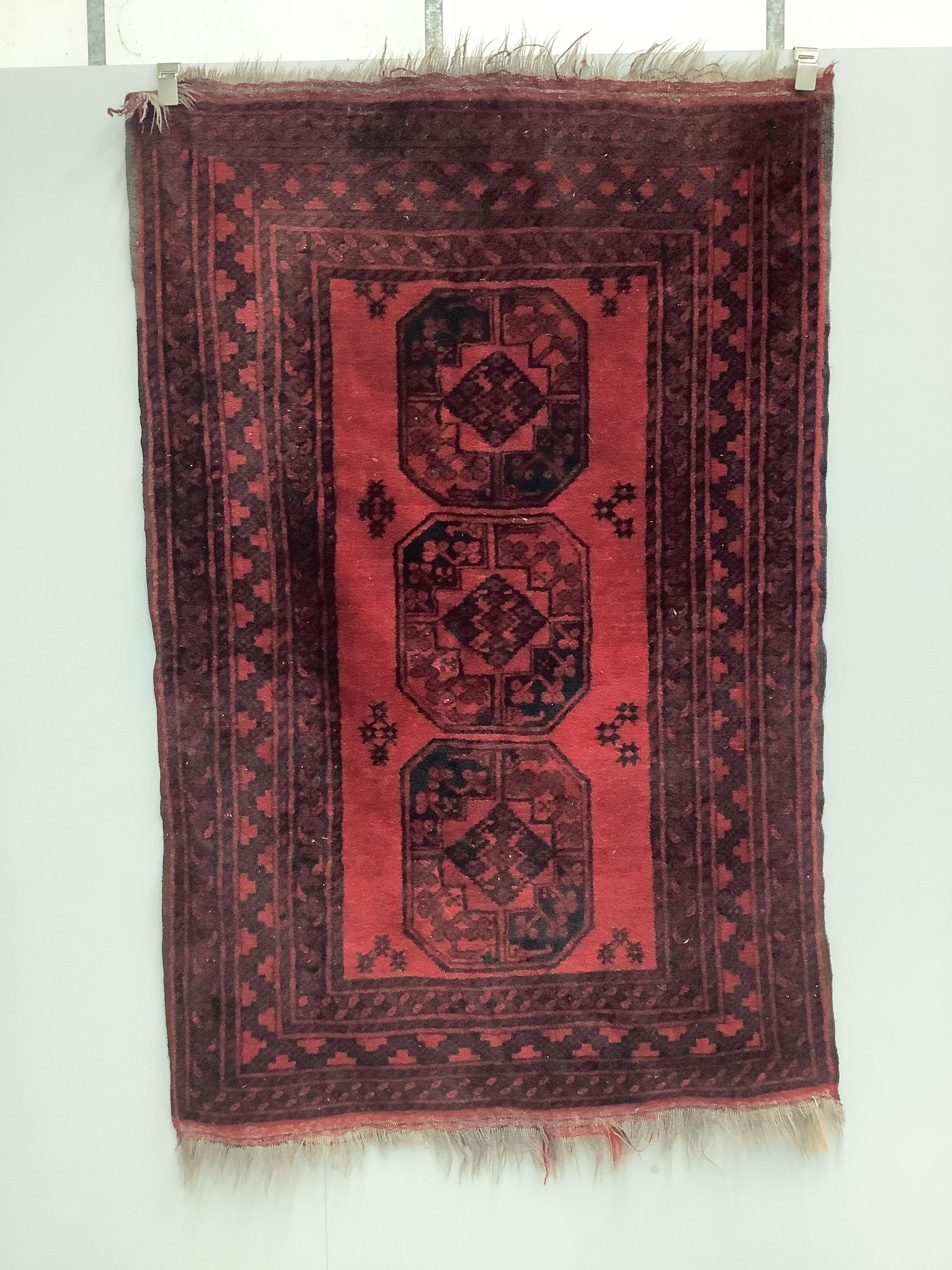 Two Afghan red ground rugs, larger 170 x 120cm - Image 2 of 4