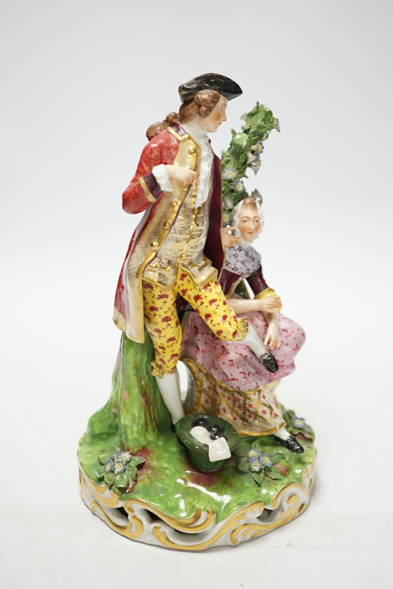 An early 20th century Continental porcelain Derby style group, 27cm - Image 4 of 5