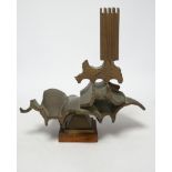 Geoffrey Dudley (1918-1986), bronze, 'Staffordshire Pit Head', 30cm