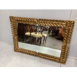 A Regency style rectangular gilt composition wall mirror, width 133cm, height 93cm